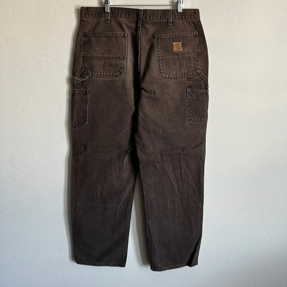 Carhartt B136 DKB brown double knee work wear carpenter pants